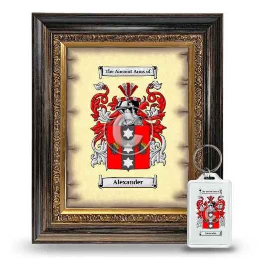 Alexander Framed Coat of Arms and Keychain - Heirloom