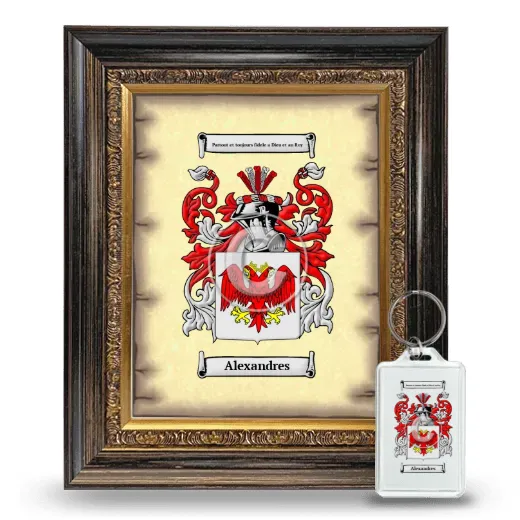 Alexandres Framed Coat of Arms and Keychain - Heirloom