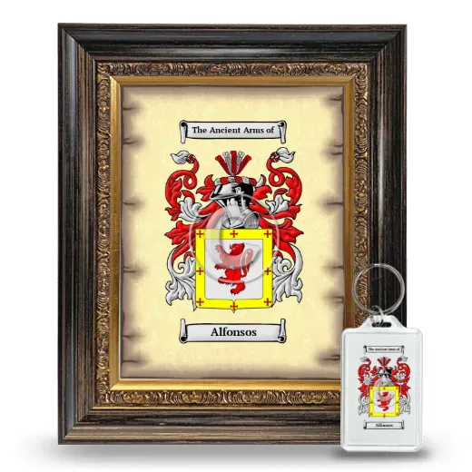 Alfonsos Framed Coat of Arms and Keychain - Heirloom