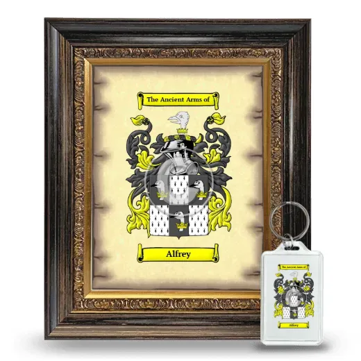 Alfrey Framed Coat of Arms and Keychain - Heirloom