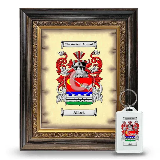 Allock Framed Coat of Arms and Keychain - Heirloom
