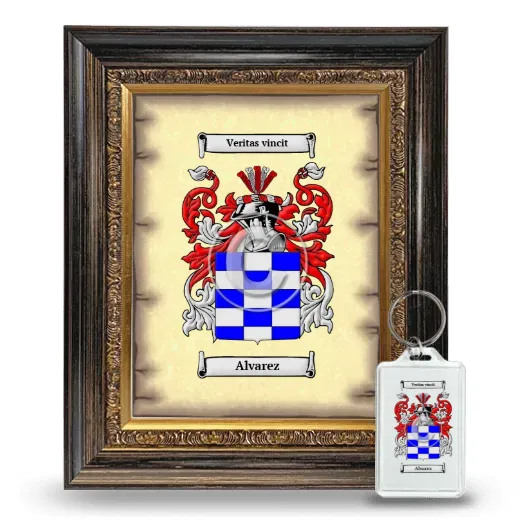 Alvarez Framed Coat of Arms and Keychain - Heirloom