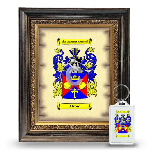 Alvord Framed Coat of Arms and Keychain - Heirloom
