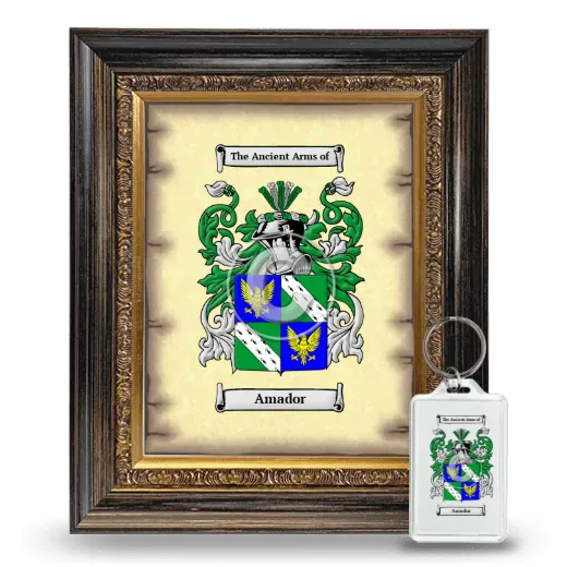 Amador Framed Coat of Arms and Keychain - Heirloom