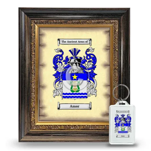 Amar Framed Coat of Arms and Keychain - Heirloom