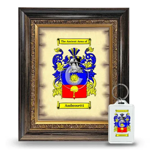 Ambrosetti Framed Coat of Arms and Keychain - Heirloom