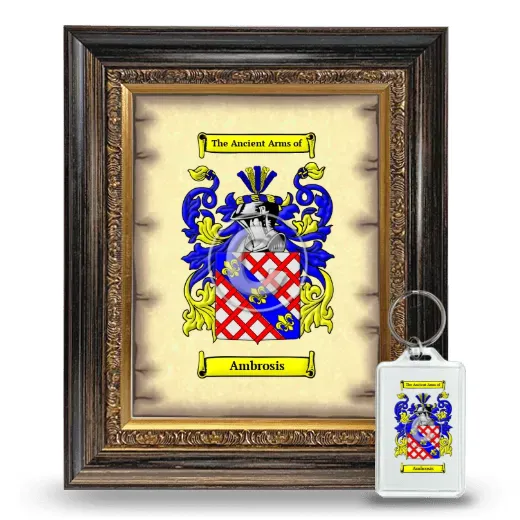 Ambrosis Framed Coat of Arms and Keychain - Heirloom