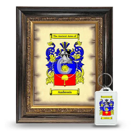 Ambrosis Framed Coat of Arms and Keychain - Heirloom