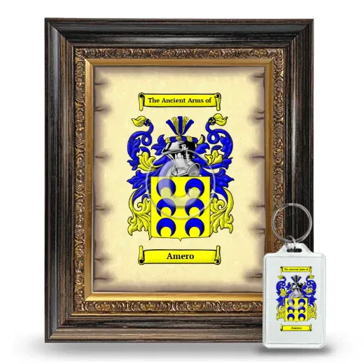 Amero Framed Coat of Arms and Keychain - Heirloom