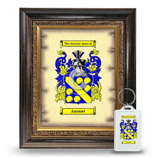 Amonet Framed Coat of Arms and Keychain - Heirloom