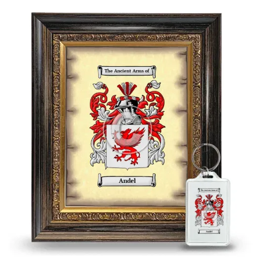 Andel Framed Coat of Arms and Keychain - Heirloom