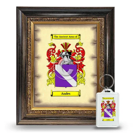 Andes Framed Coat of Arms and Keychain - Heirloom