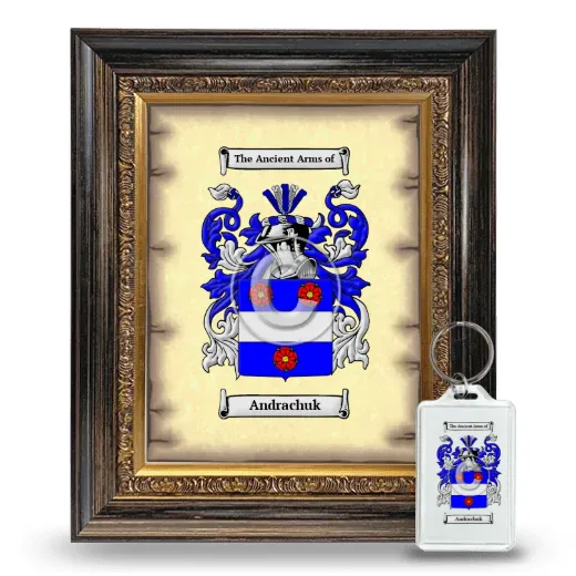Andrachuk Framed Coat of Arms and Keychain - Heirloom