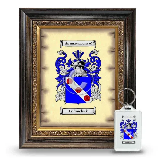 Andrechuk Framed Coat of Arms and Keychain - Heirloom