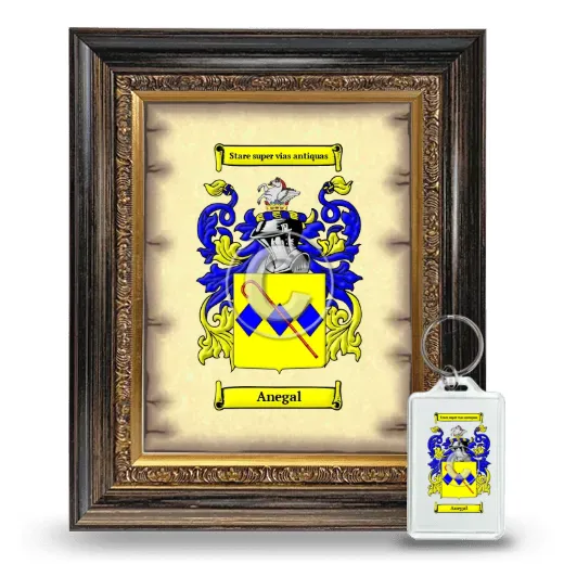 Anegal Framed Coat of Arms and Keychain - Heirloom