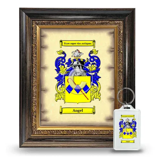 Angel Framed Coat of Arms and Keychain - Heirloom