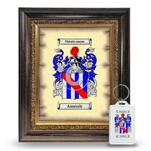 Annessly Framed Coat of Arms and Keychain - Heirloom
