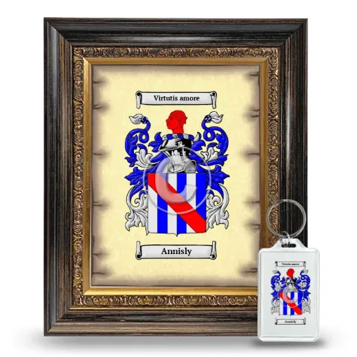 Annisly Framed Coat of Arms and Keychain - Heirloom