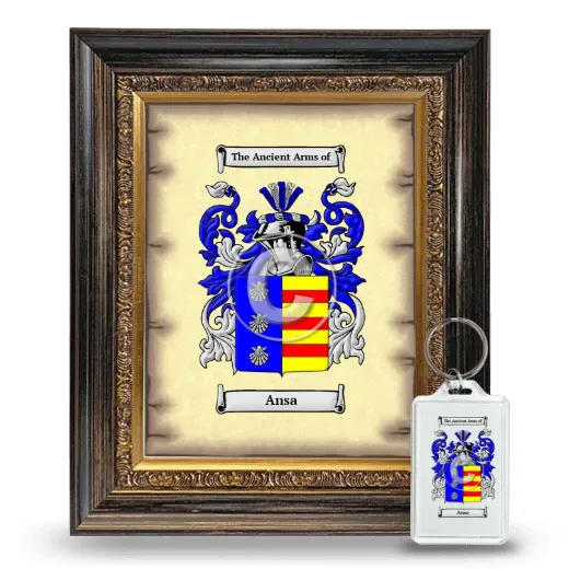 Ansa Framed Coat of Arms and Keychain - Heirloom