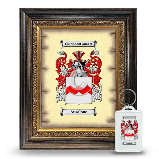 Ansalone Framed Coat of Arms and Keychain - Heirloom