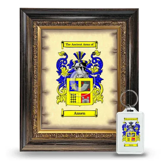 Ansen Framed Coat of Arms and Keychain - Heirloom