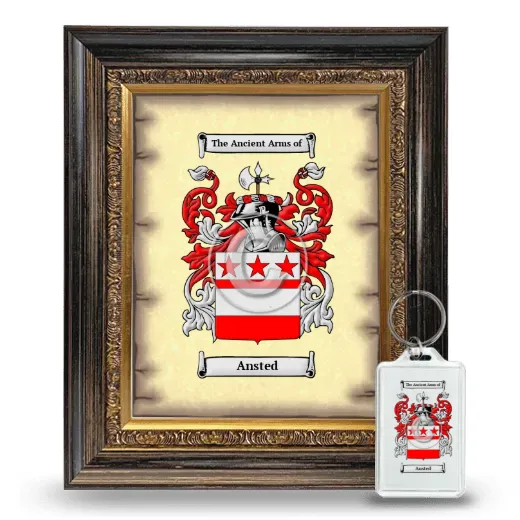 Ansted Framed Coat of Arms and Keychain - Heirloom