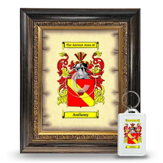 Anthony Framed Coat of Arms and Keychain - Heirloom