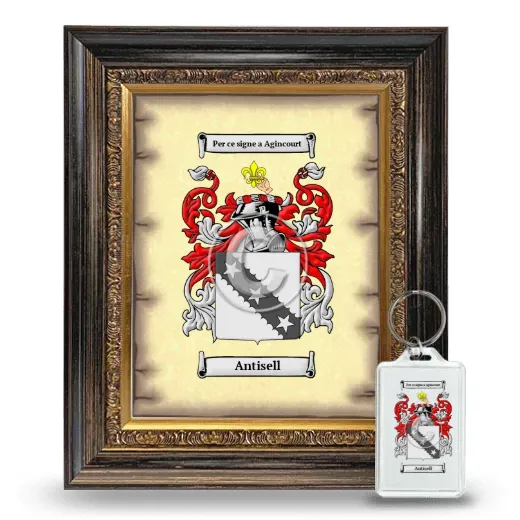 Antisell Framed Coat of Arms and Keychain - Heirloom