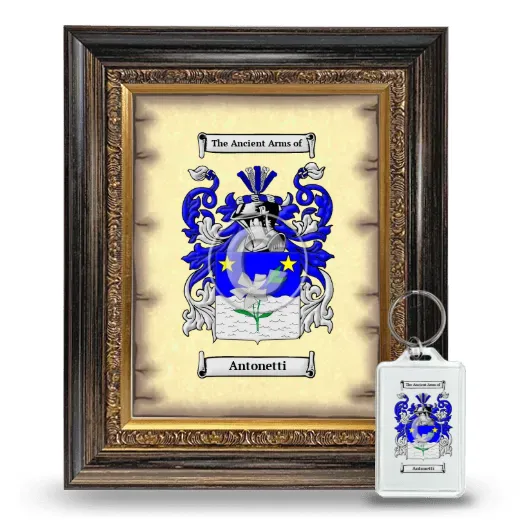 Antonetti Framed Coat of Arms and Keychain - Heirloom