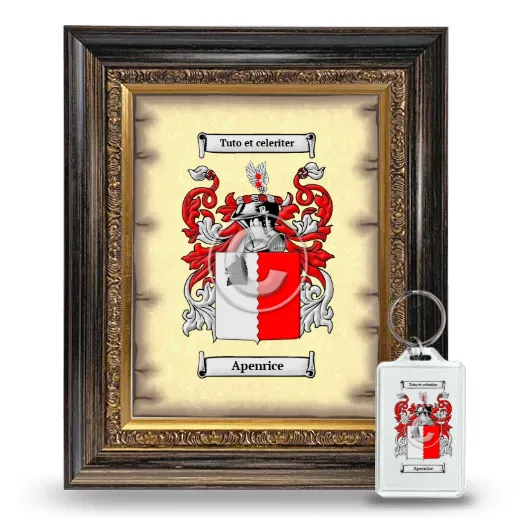 Apenrice Framed Coat of Arms and Keychain - Heirloom