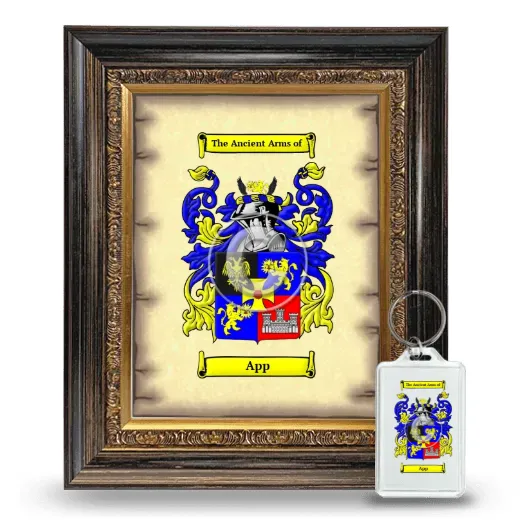 App Framed Coat of Arms and Keychain - Heirloom