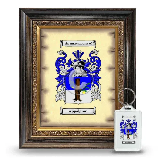 Appelgren Framed Coat of Arms and Keychain - Heirloom