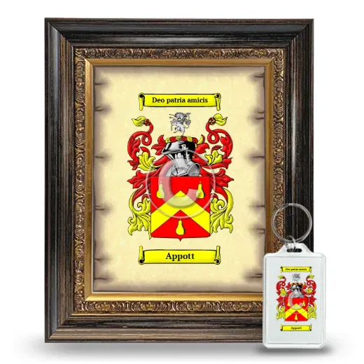 Appott Framed Coat of Arms and Keychain - Heirloom
