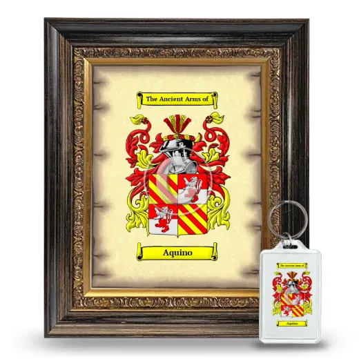 Aquino Framed Coat of Arms and Keychain - Heirloom