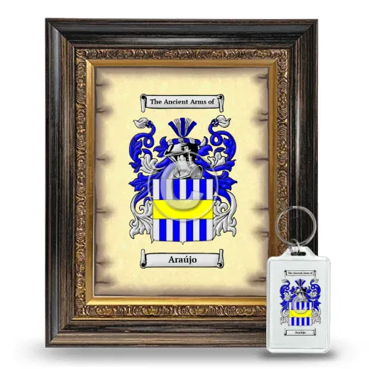 Araújo Framed Coat of Arms and Keychain - Heirloom