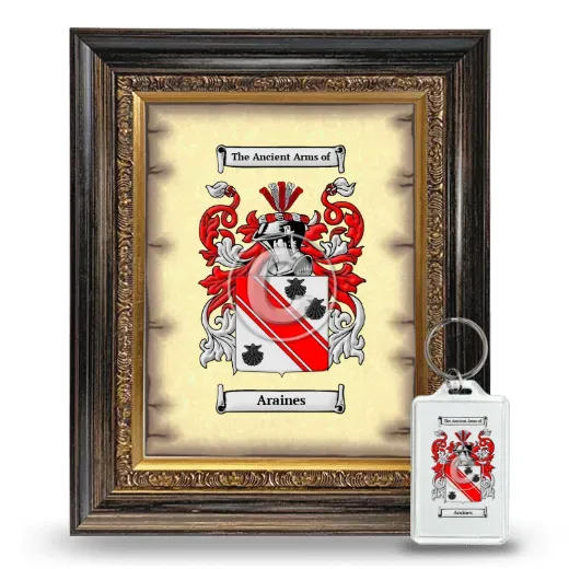 Araines Framed Coat of Arms and Keychain - Heirloom