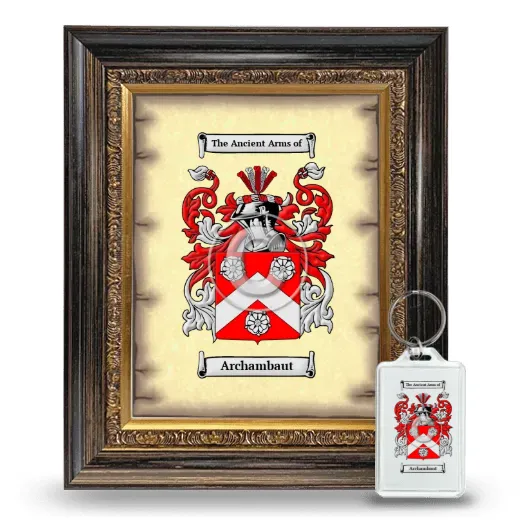 Archambaut Framed Coat of Arms and Keychain - Heirloom
