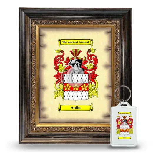 Ardin Framed Coat of Arms and Keychain - Heirloom