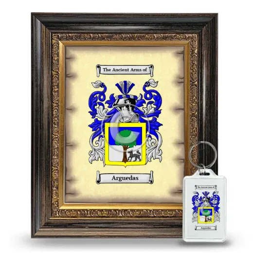 Arguedas Framed Coat of Arms and Keychain - Heirloom
