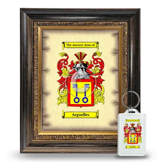Arguelles Framed Coat of Arms and Keychain - Heirloom