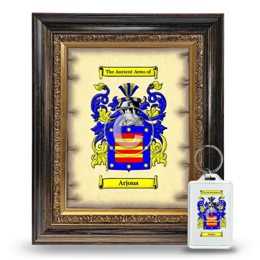 Arjona Framed Coat of Arms and Keychain - Heirloom