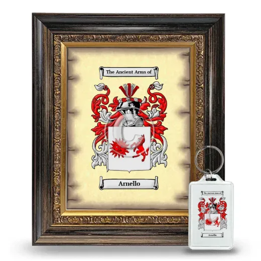 Arnello Framed Coat of Arms and Keychain - Heirloom