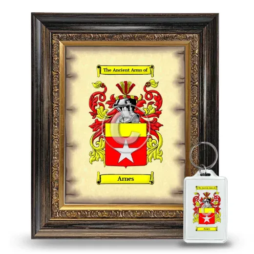 Arnes Framed Coat of Arms and Keychain - Heirloom