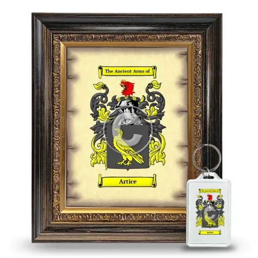 Artice Framed Coat of Arms and Keychain - Heirloom