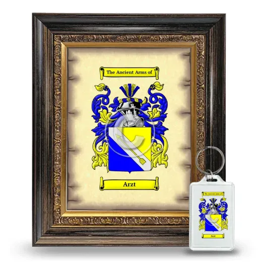 Arzt Framed Coat of Arms and Keychain - Heirloom