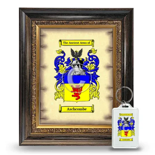 Aschcombe Framed Coat of Arms and Keychain - Heirloom
