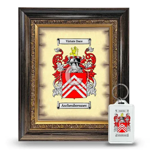 Aschenbrenner Framed Coat of Arms and Keychain - Heirloom