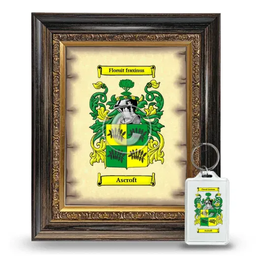 Ascroft Framed Coat of Arms and Keychain - Heirloom