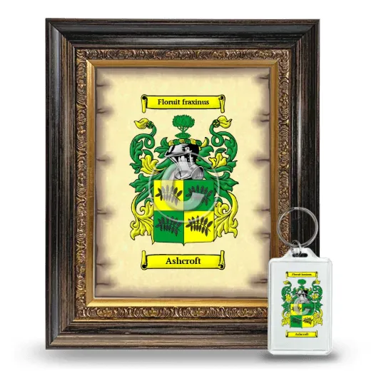 Ashcroft Framed Coat of Arms and Keychain - Heirloom