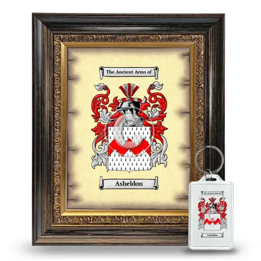 Asheldon Framed Coat of Arms and Keychain - Heirloom